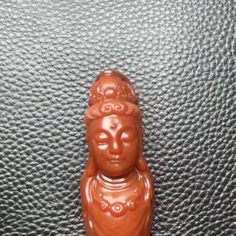 带皮观音菩萨原石手工雕刻一物一证一图