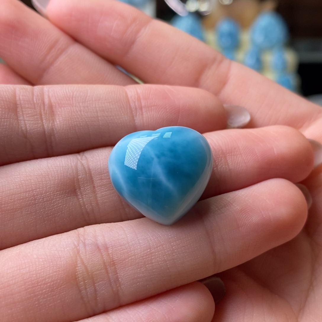 针钠钙石（海纹石）未镶嵌颈饰清货漏价爱心裸石不退换
