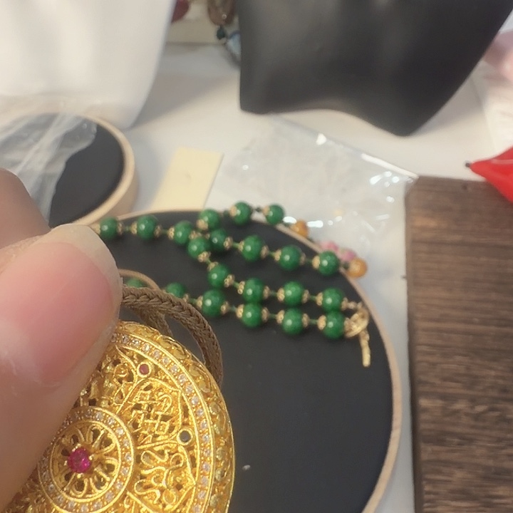 大理石磁石毛衣链