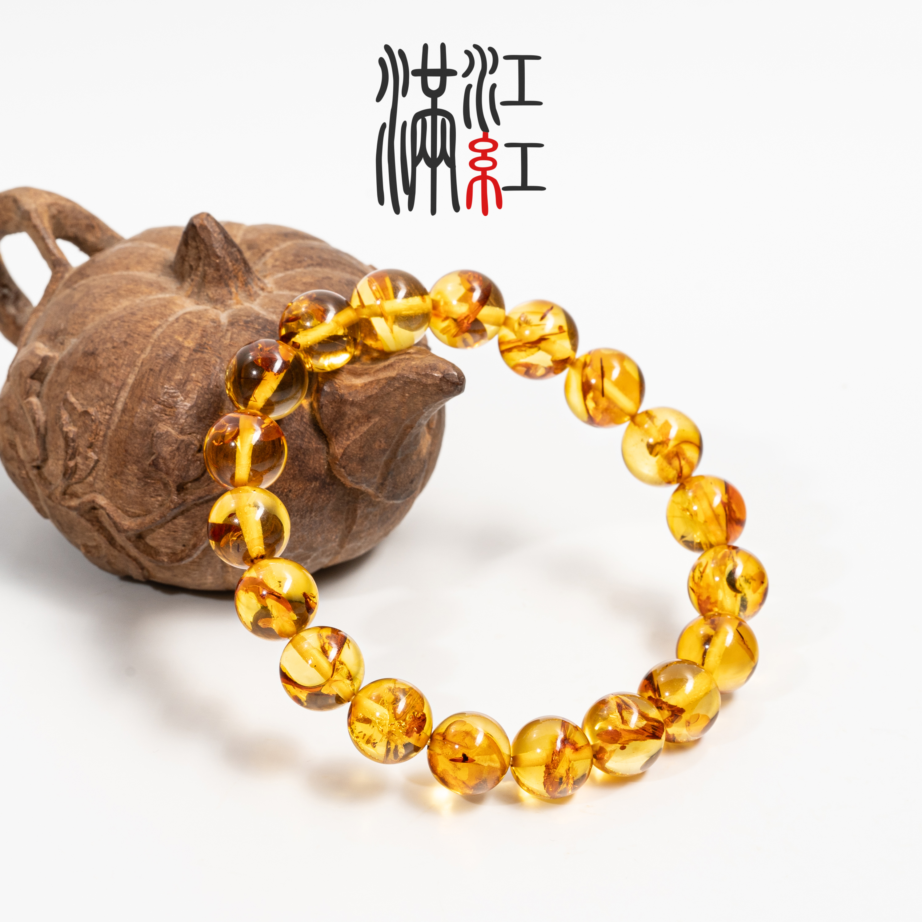 满江红 毕业级天然花珀单圈手串 Z60-Z62
