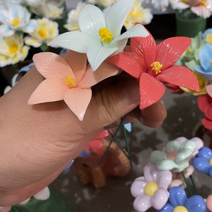 瓷片纯手工陶瓷花摆件1