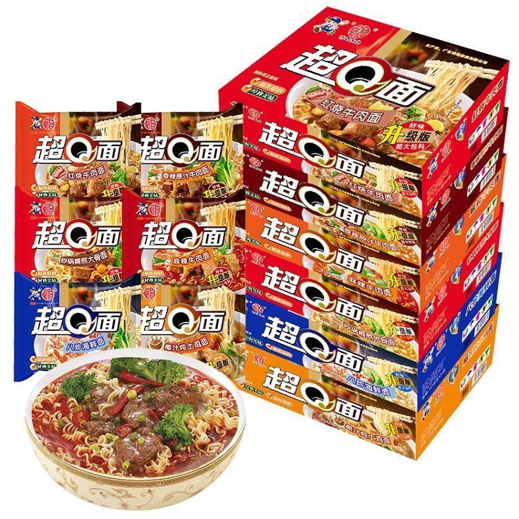 裕昌超q方便面泡面红烧牛肉面批发一整箱多口味宿舍速食广东泡面