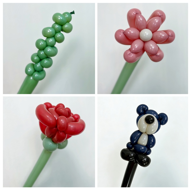 呈佑入门材料包（非课程）长条气球四泡结公仔五瓣花手工气球套餐