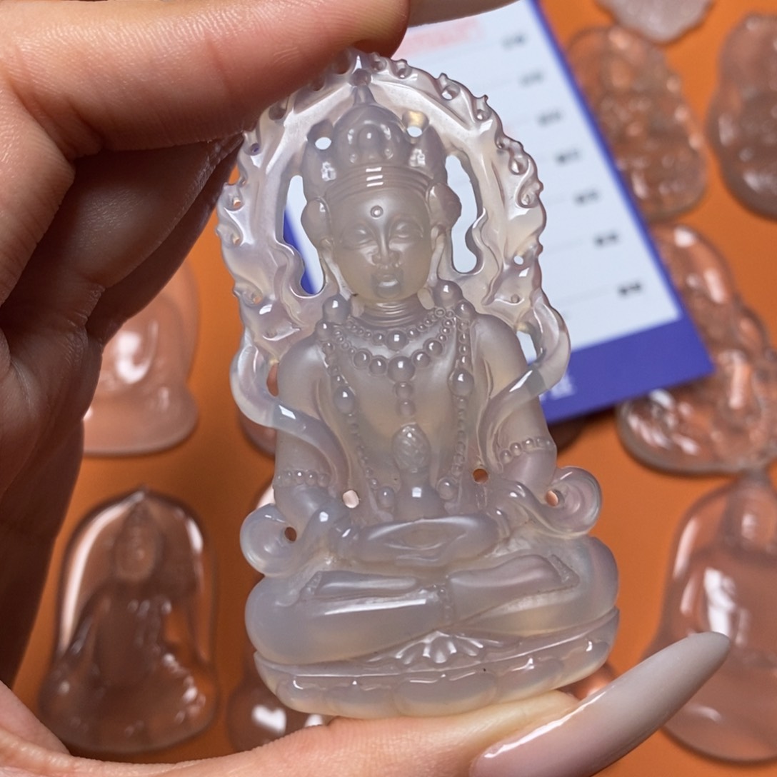 玛瑙/玉髓未镶嵌吊坠