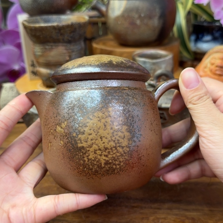 冰***冰黄薇堂备前烧后手蘑菇壶福利一口价