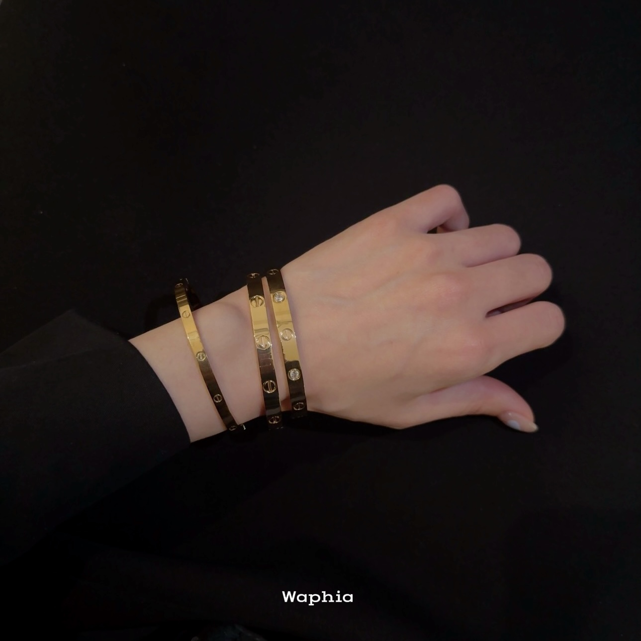 合金合成锆石手镯 Waphia设计师款经典气质时尚【love手镯】 CA001