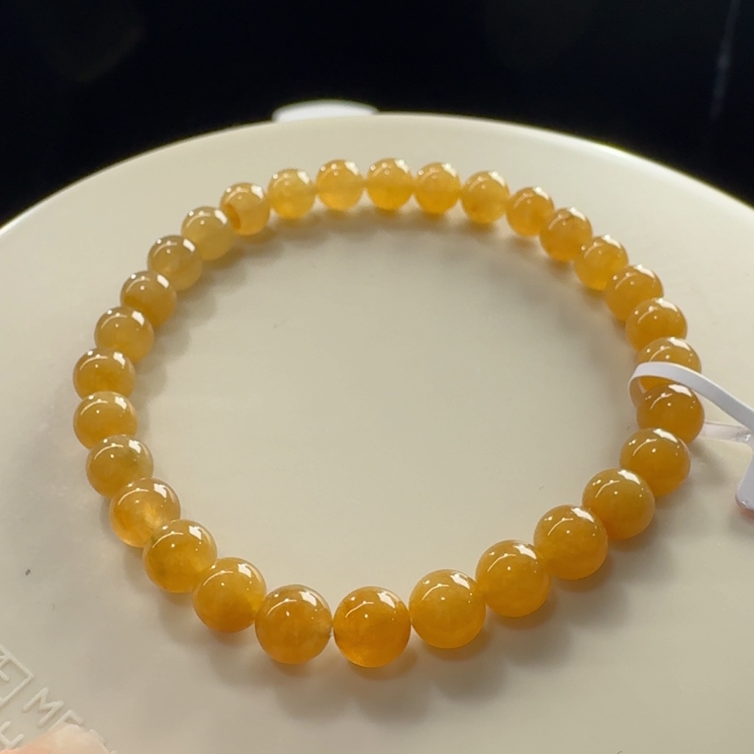 翡翠未镶嵌手链大漏！！！福利款！！！鸡油黄单圈卡6mm