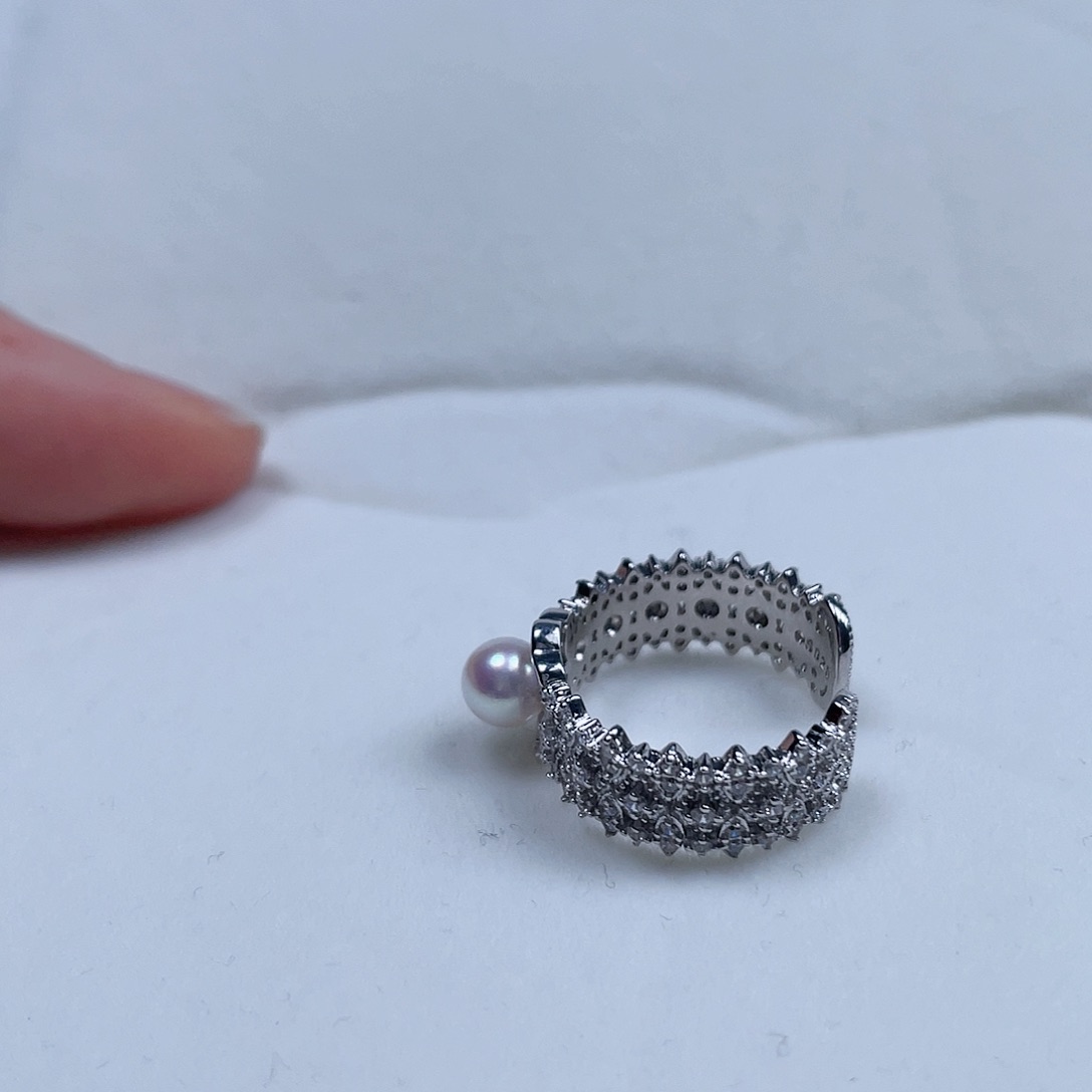 海水珍珠戒指银S925镶嵌
