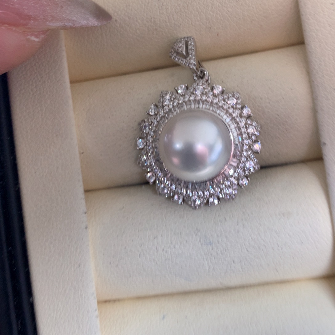 海水珍珠颈饰银S925镶嵌