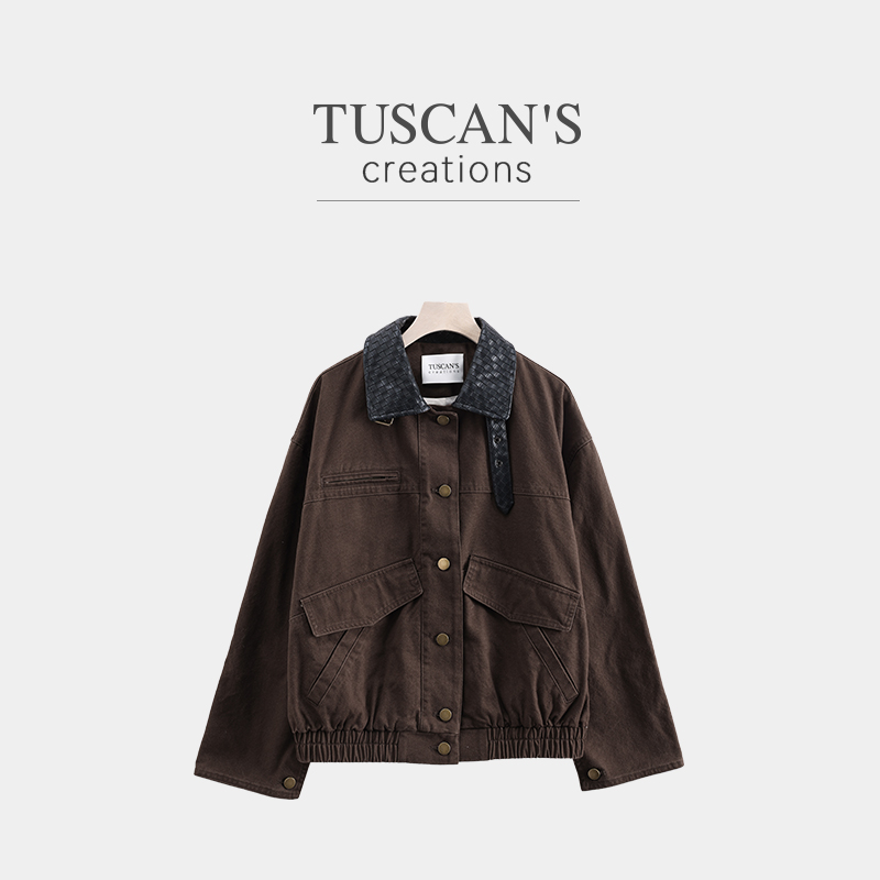 TUSCAN'S CREATIONS秋季美拉德外套薄款短款老钱风女常规款短外套