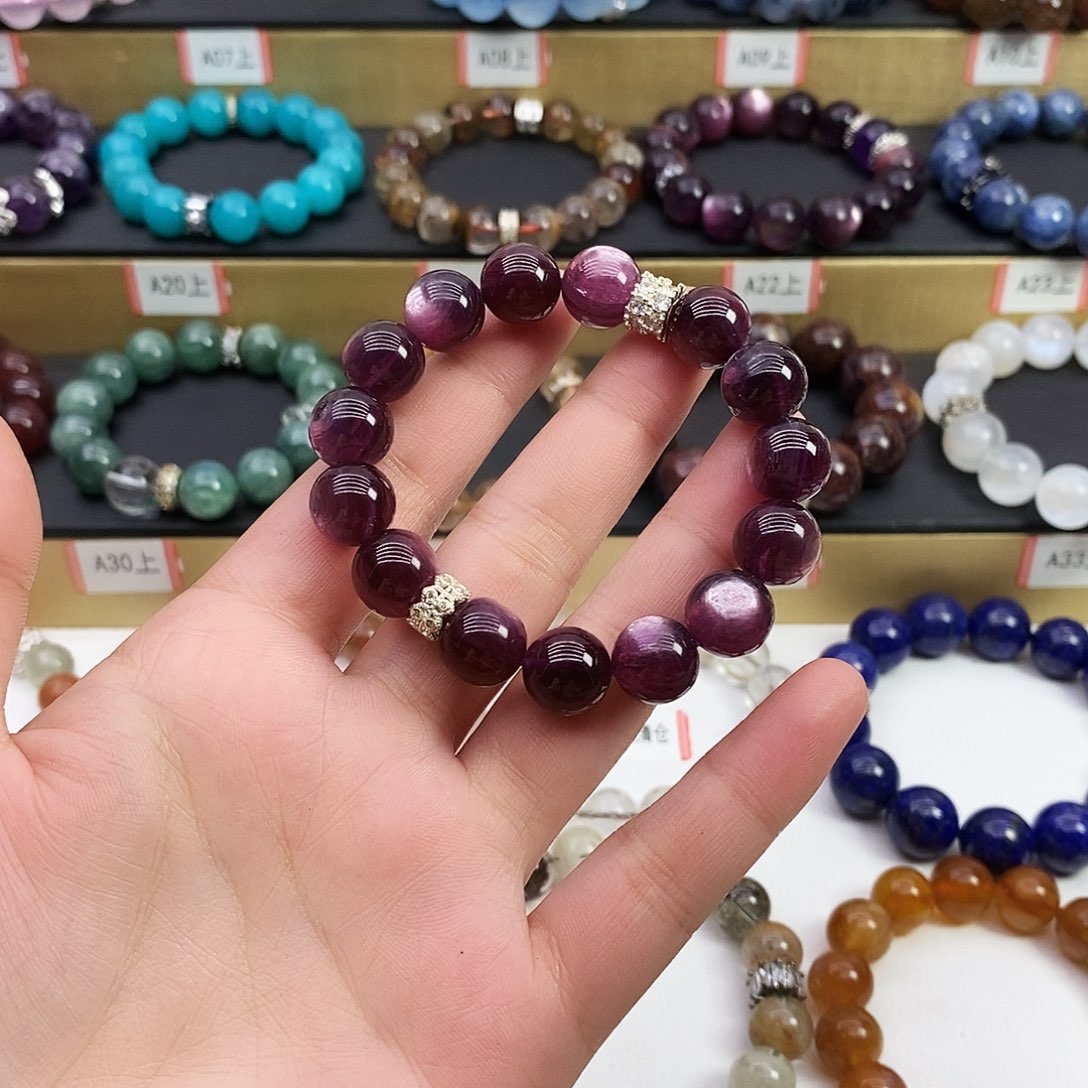 清***清水晶手链未镶嵌紫锂云母