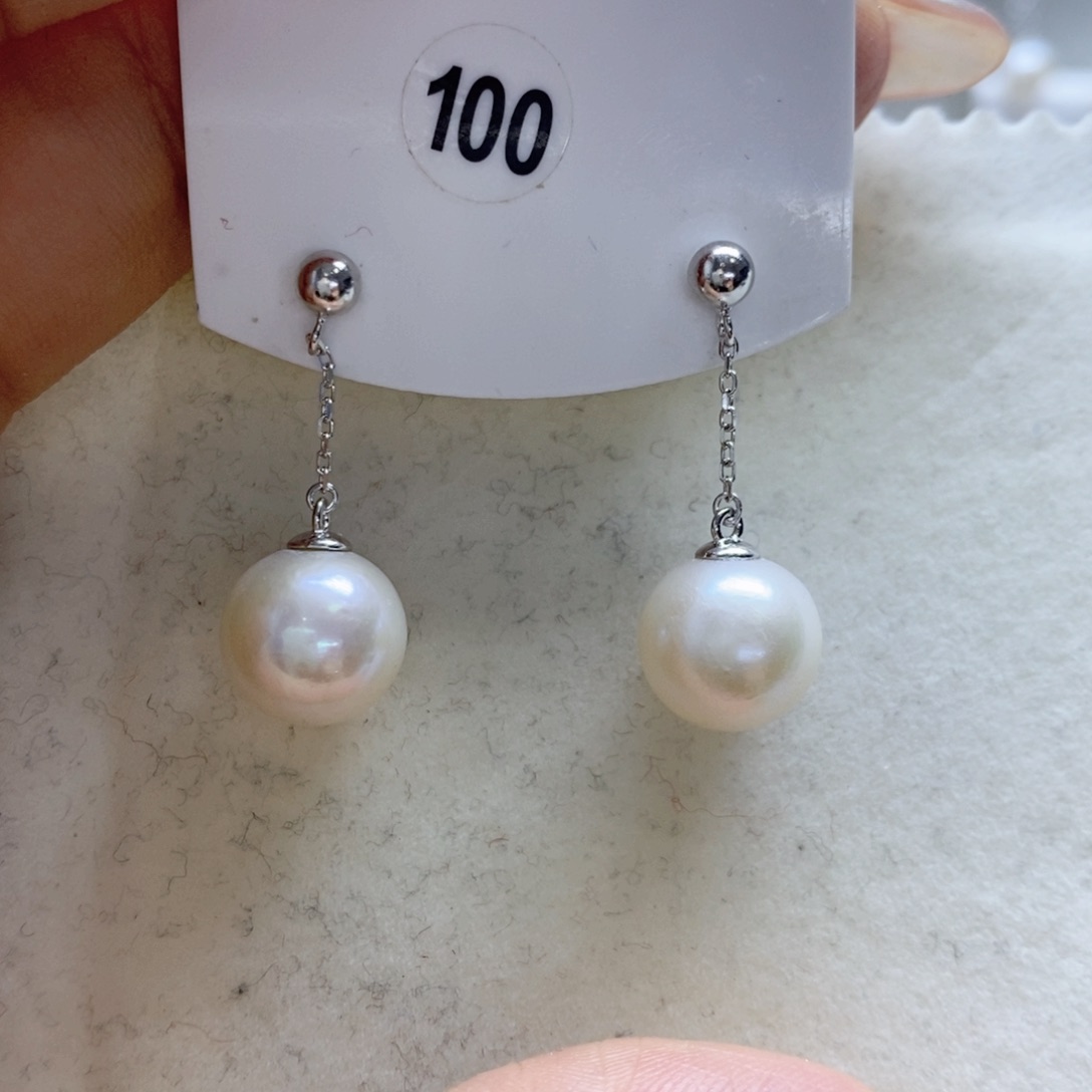 淡水珍珠耳饰银S925镶嵌