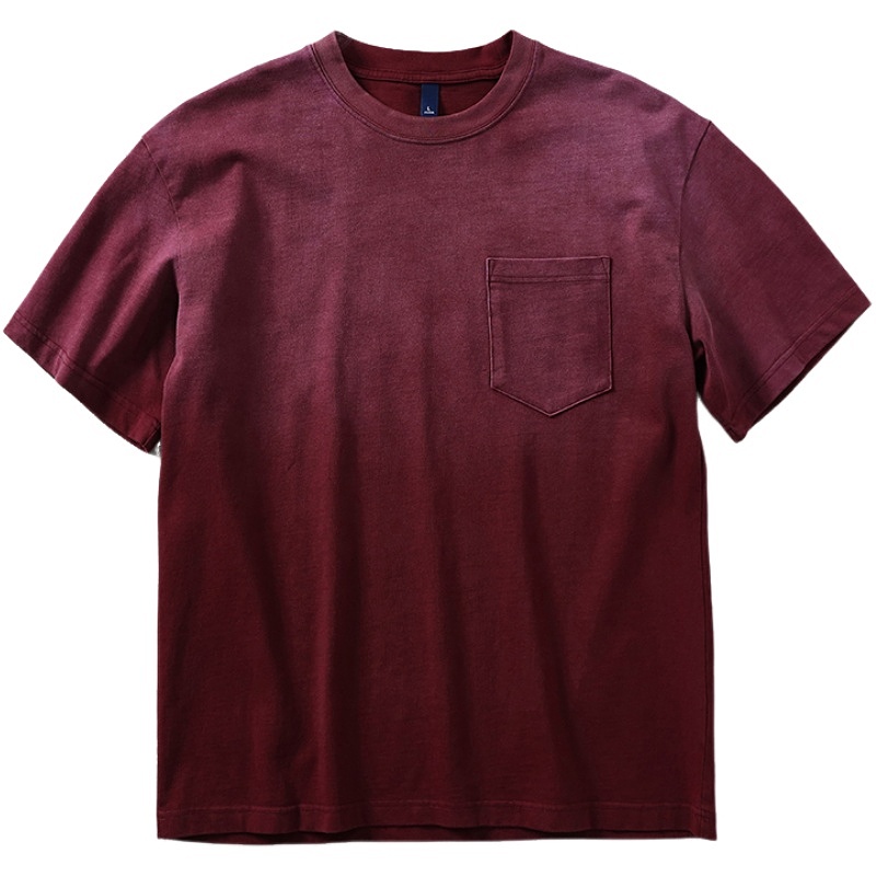 美式新潮凉感宽松t恤2025新款纯棉工装口袋五分T恤时尚短袖男上衣