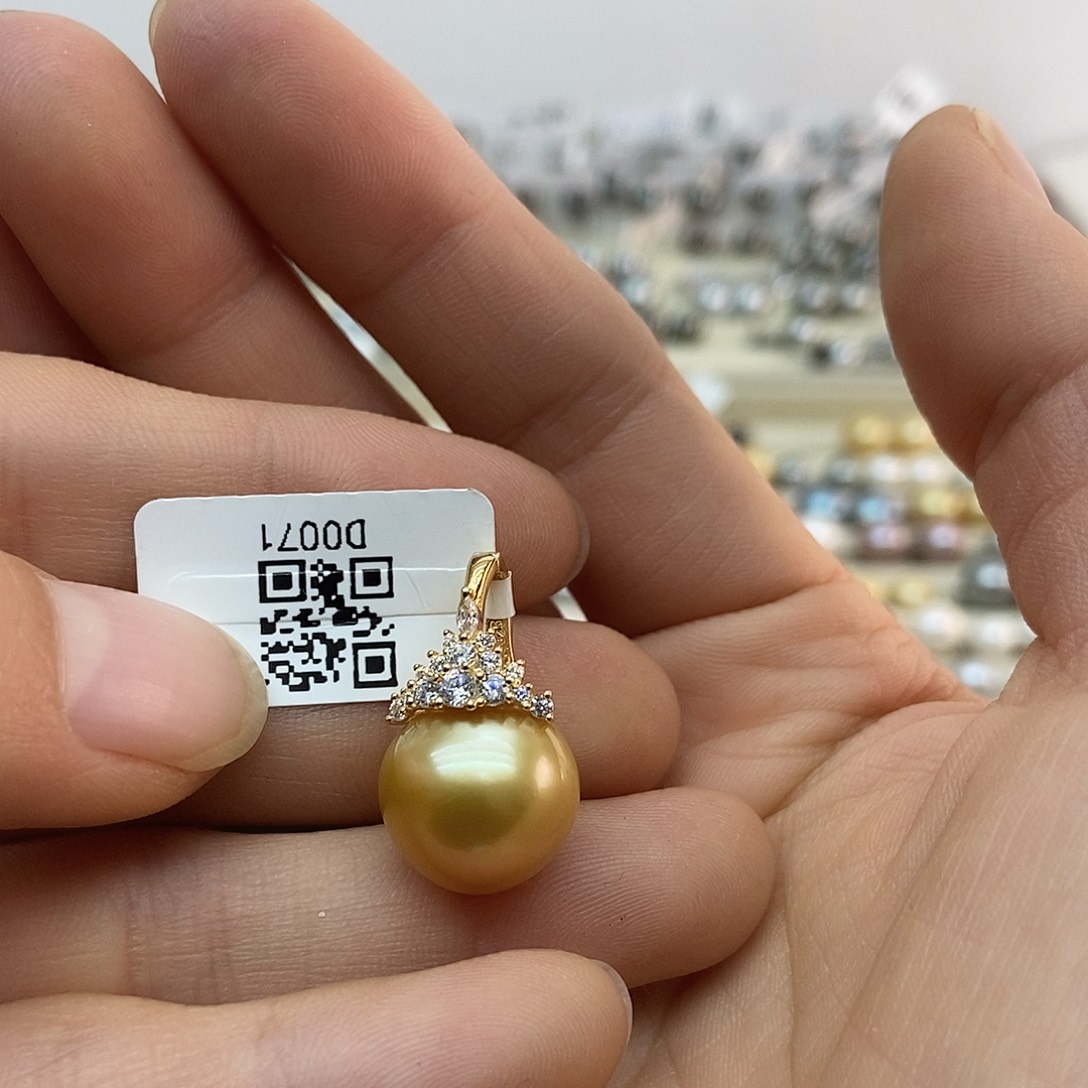 银S925镶嵌吊坠(不含链)海水珍珠@@D0071