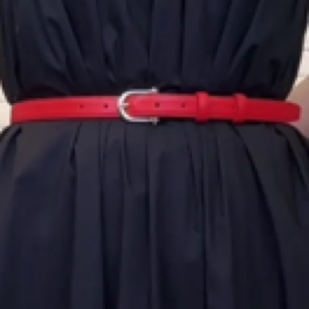 纯色红皮带百搭牛皮