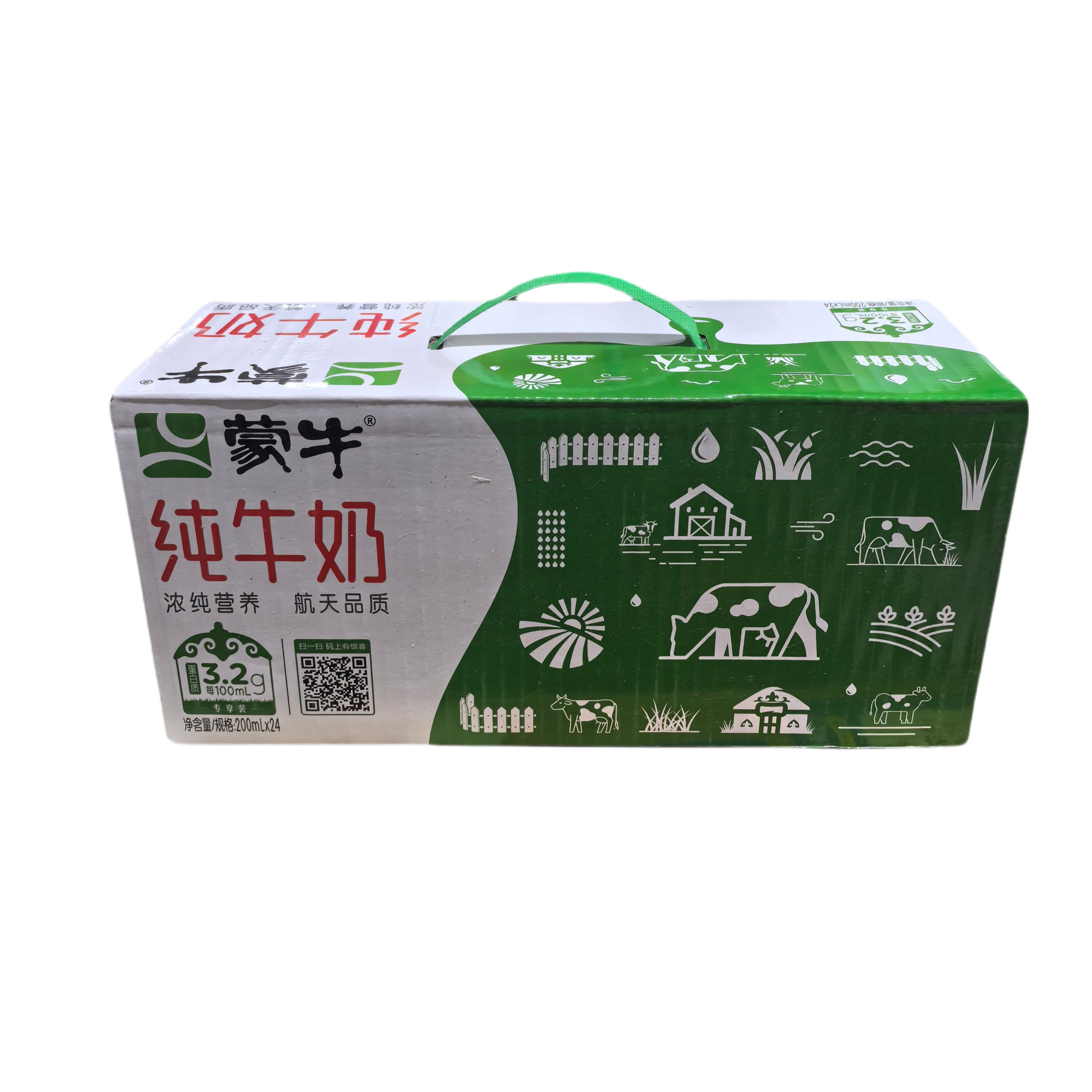 蒙牛纯牛奶200ml*24盒一提