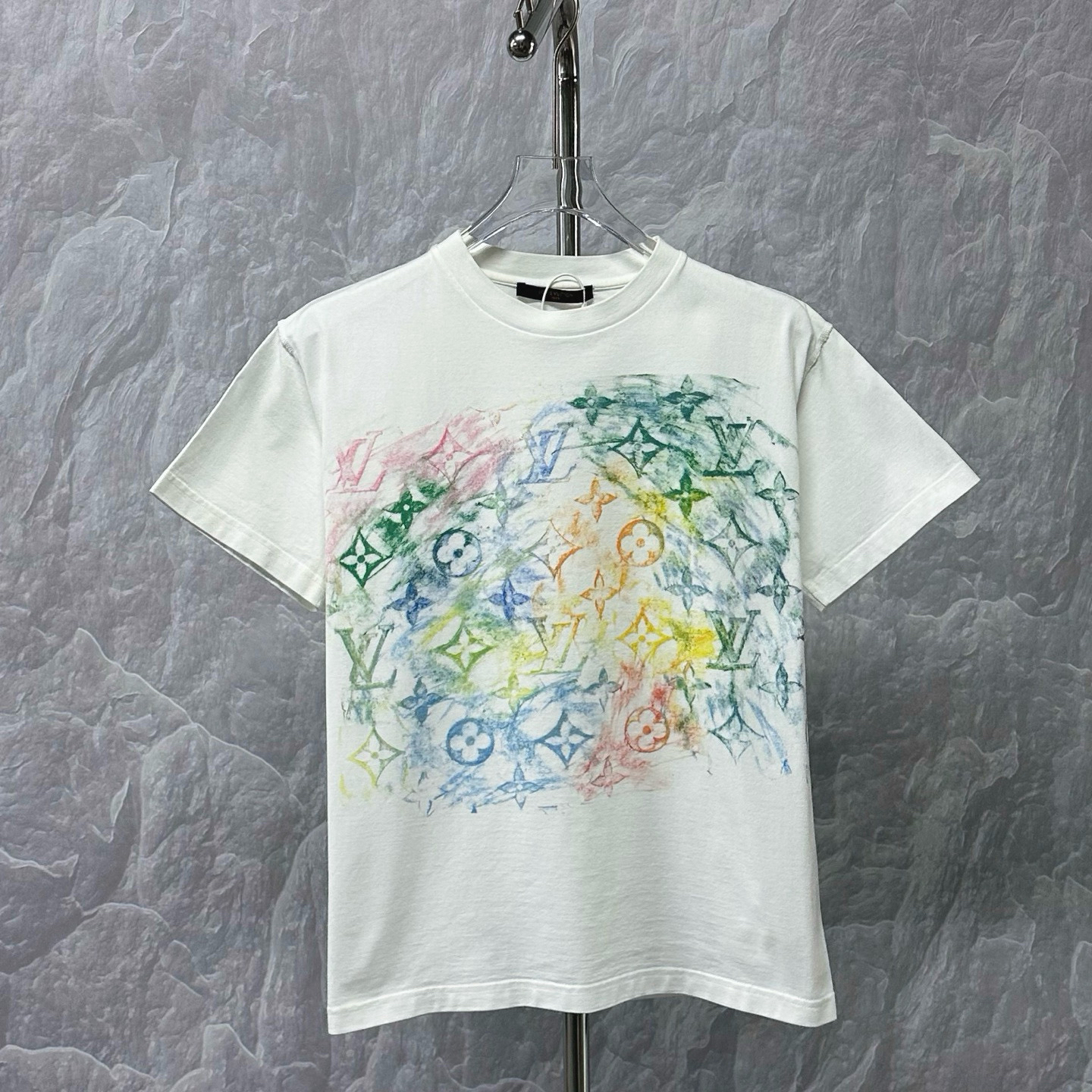 未使用 LouisVuitton/路易威登 蜡笔印花短袖 S码 J01015