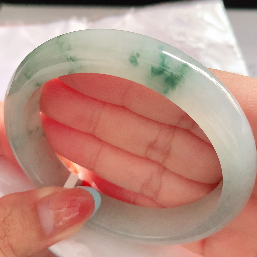 未镶嵌手镯翡翠18冰胶飘花