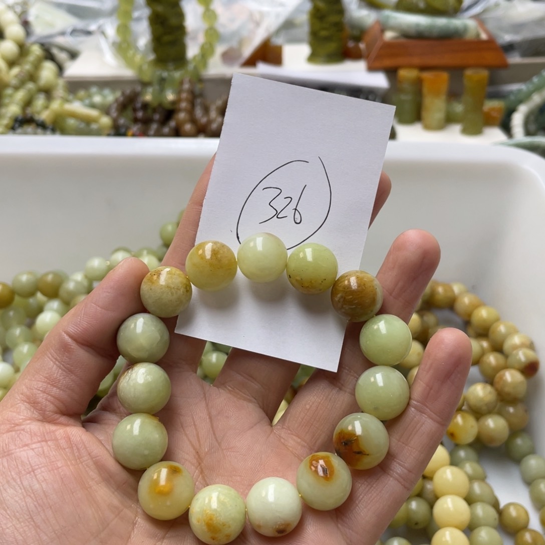 蛇纹石玉手链合金