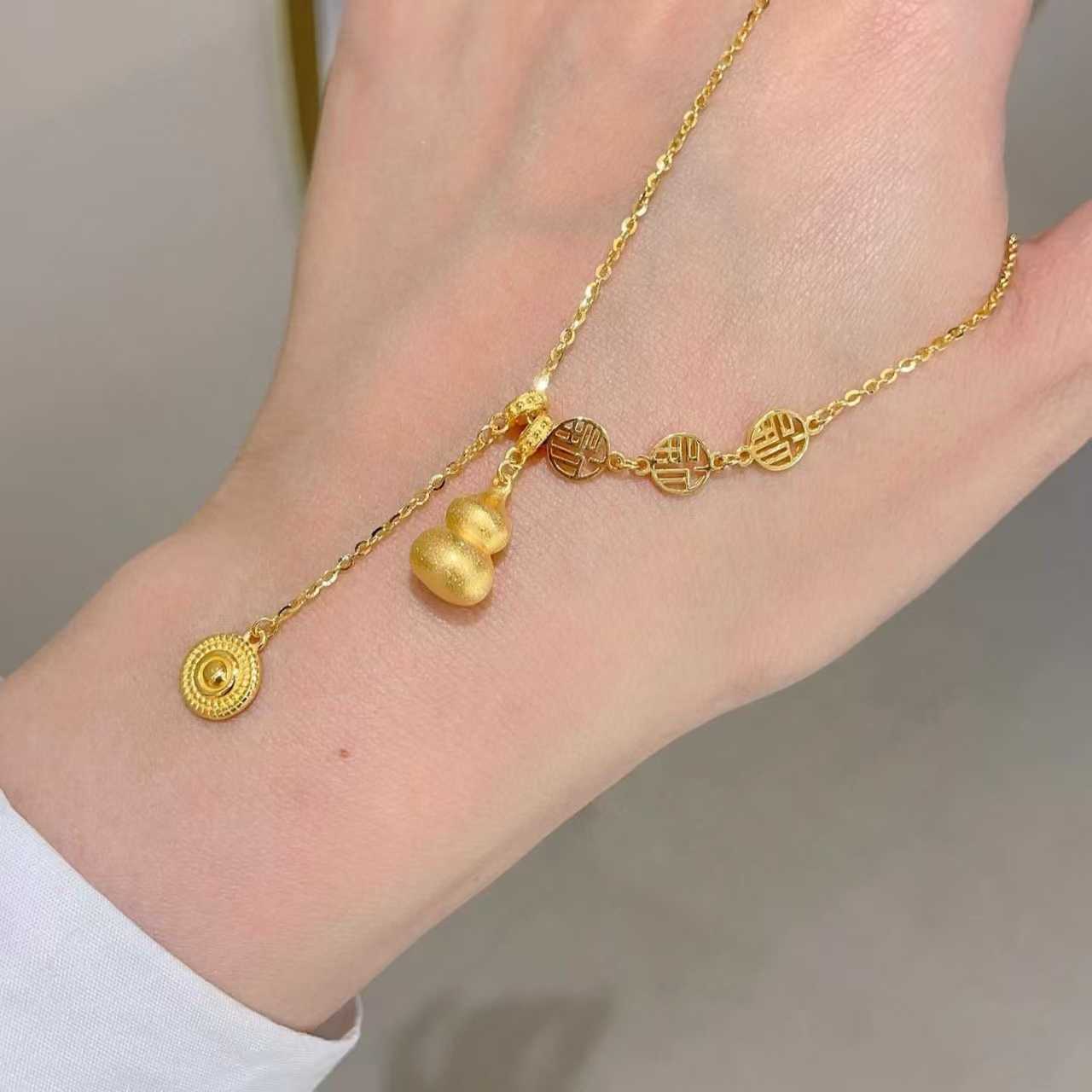 麦芽饰品-福禄满满葫芦吊坠锁骨链优雅精致