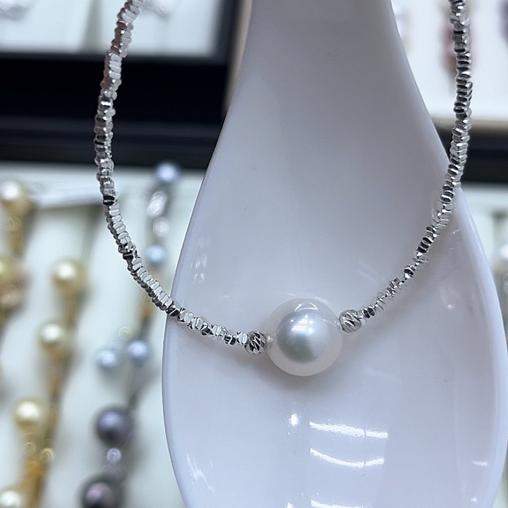 淡水珍珠颈饰银S925镶嵌
