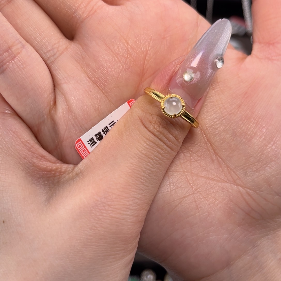 翡翠戒指银S925镶嵌66988