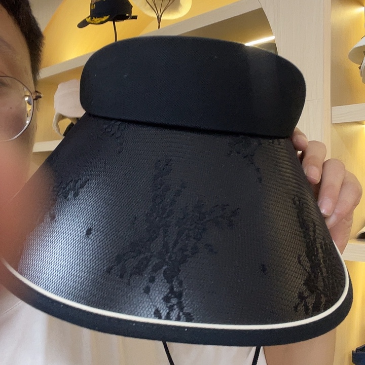 头层牛皮革蕾丝边空顶黑色