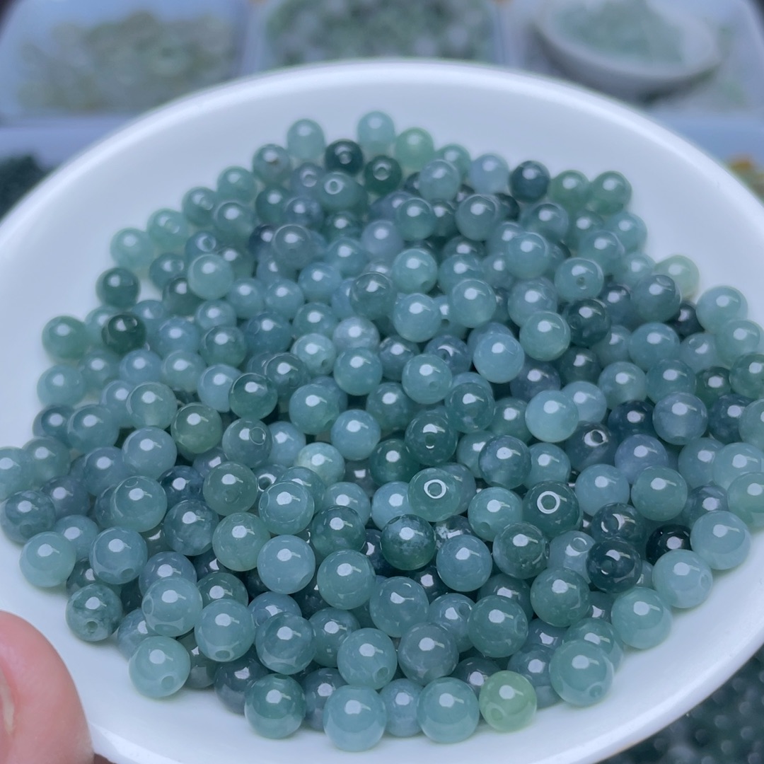 翡翠散珠卡5.5冰蓝水20个