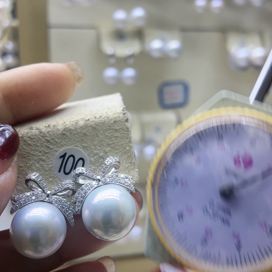 淡水珍珠耳饰银S925镶嵌