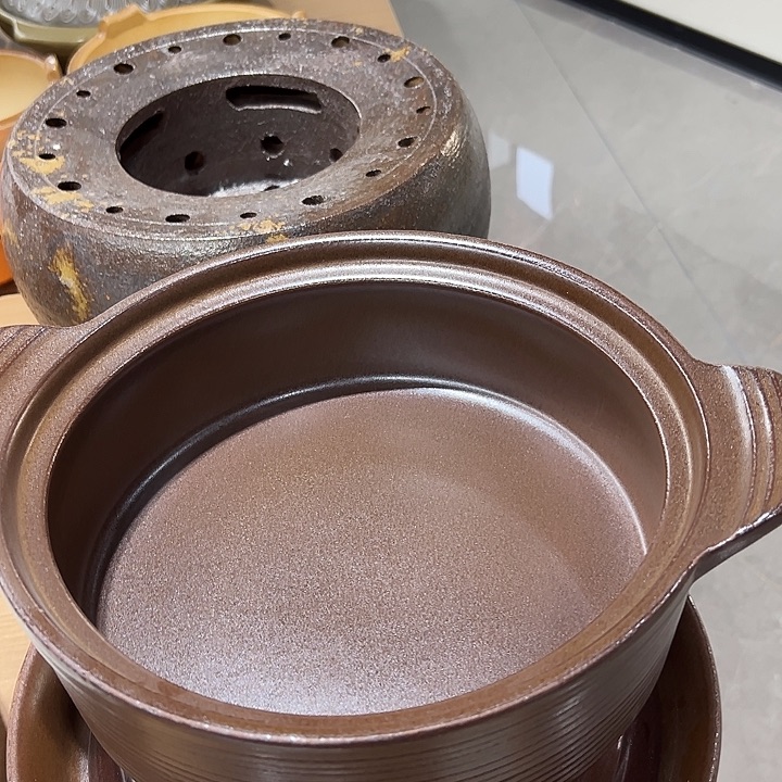 陶土微瑕新中式平锅2.5棕