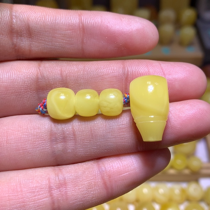 蜜蜡裸石未镶嵌天然俄料黄白花蜜蜡套装8.5-11