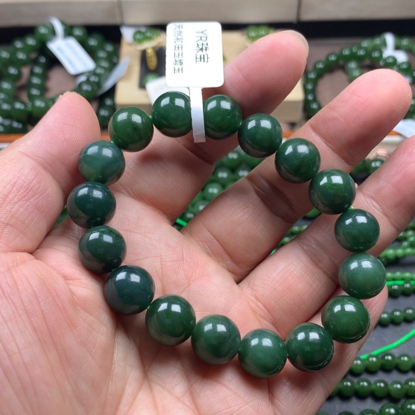 【闪购商品】和田玉（碧玉）手串未镶嵌12m m