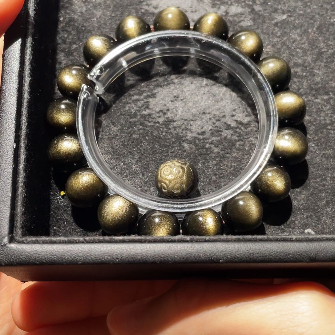 黑曜岩手链未镶嵌伟**啦