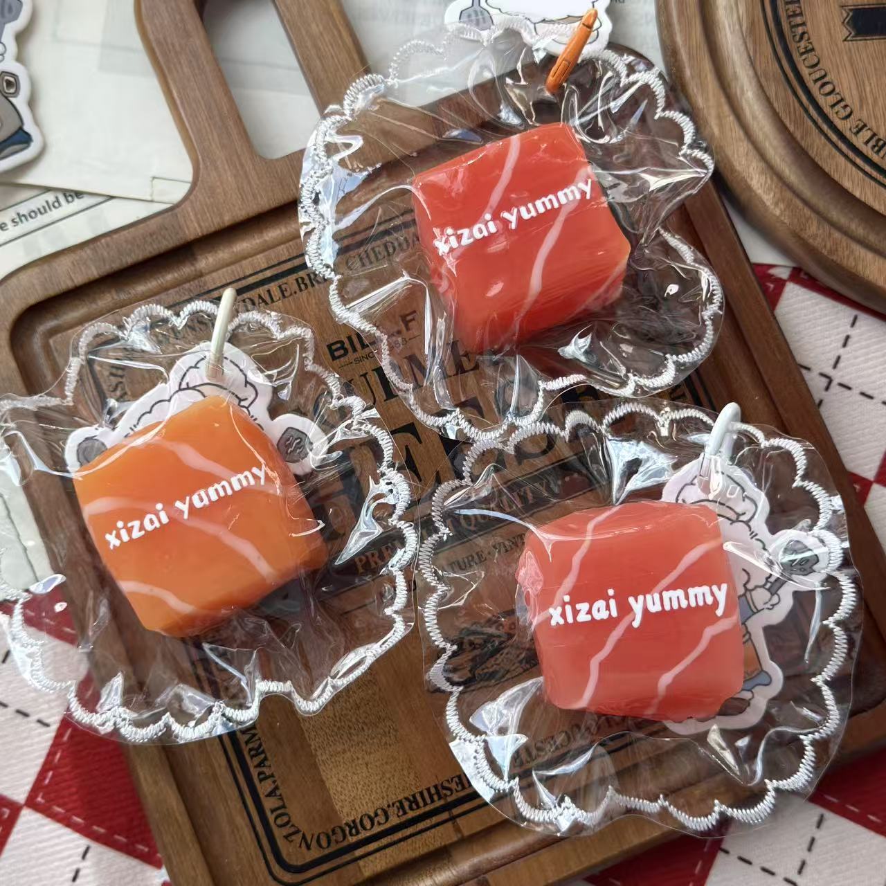 糯米泥 软袋子缝边【三文鱼厚切】喜仔yummy食品级硅胶捏捏玩具礼物