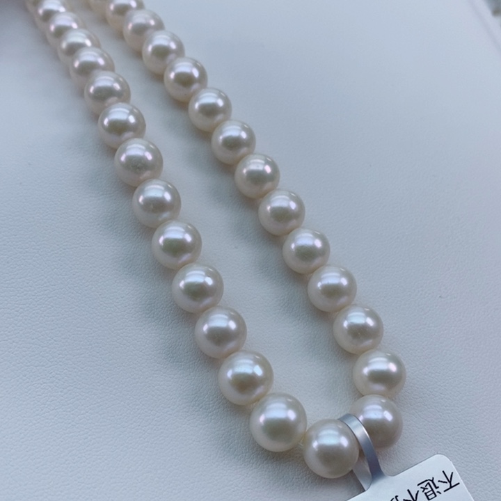 淡水珍珠银S925镶嵌颈饰8.5-9.5m