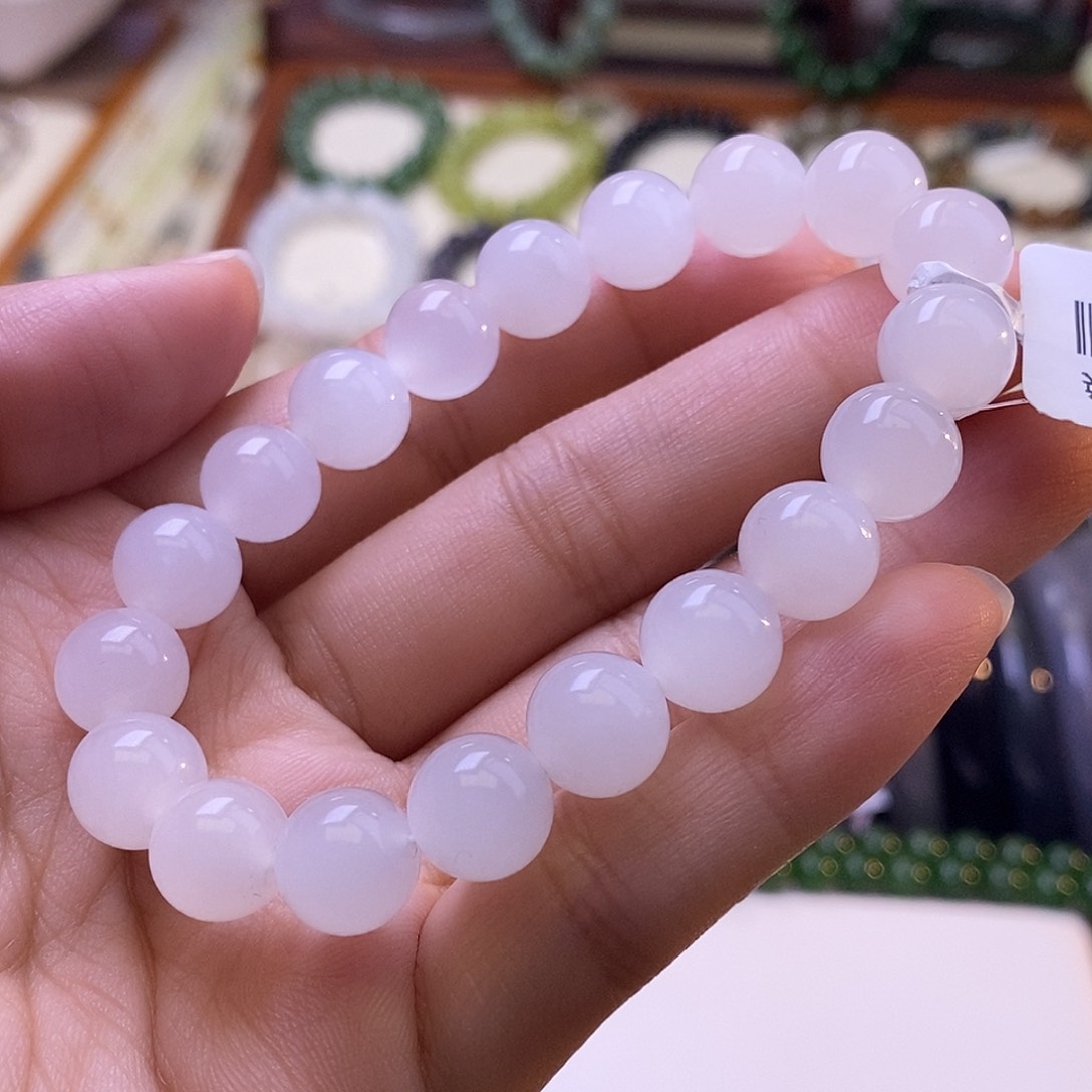 颈饰未镶嵌和田玉羊脂白玉手链10m