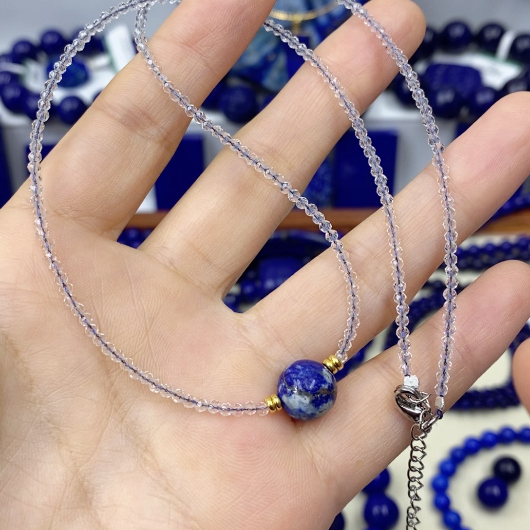 青金石未镶嵌颈饰