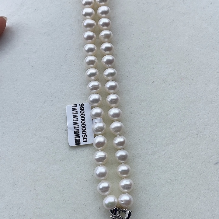 淡水珍珠耳饰银S925镶嵌卡9➕极光白炫彩