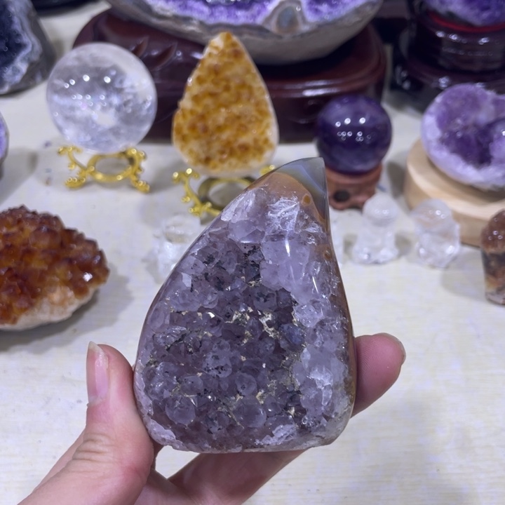 紫晶水晶寿桃未镶嵌