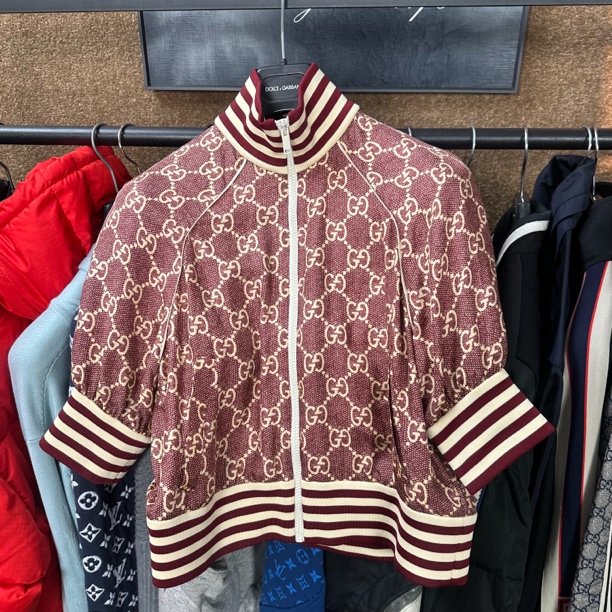 99新 GUCCI/古驰 桑蚕丝满印夹克s码