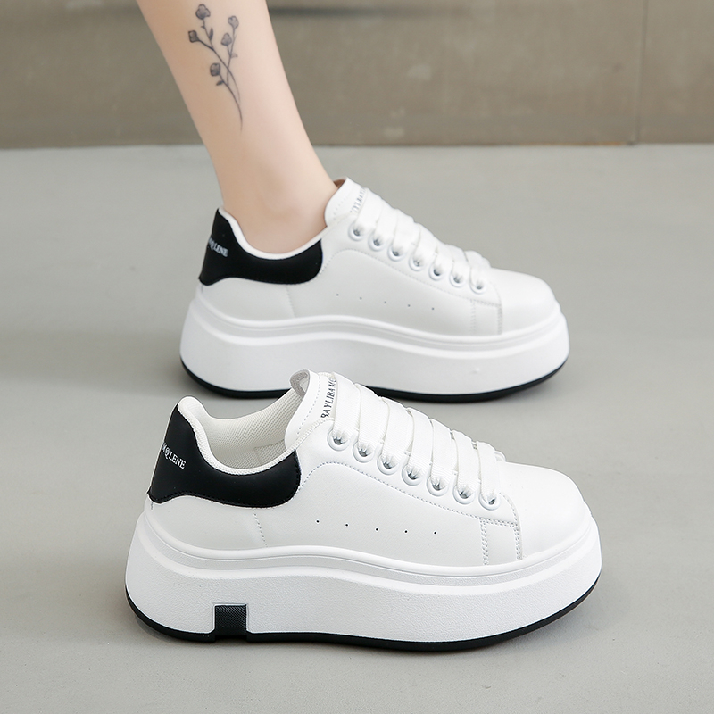 2025新款欧洲小白鞋女春季女厚底增高5公分小众时尚百搭休闲板鞋