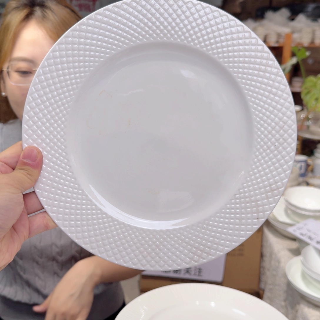 骨瓷骨瓷10.5英寸平盘27cm 2个外贸骨瓷