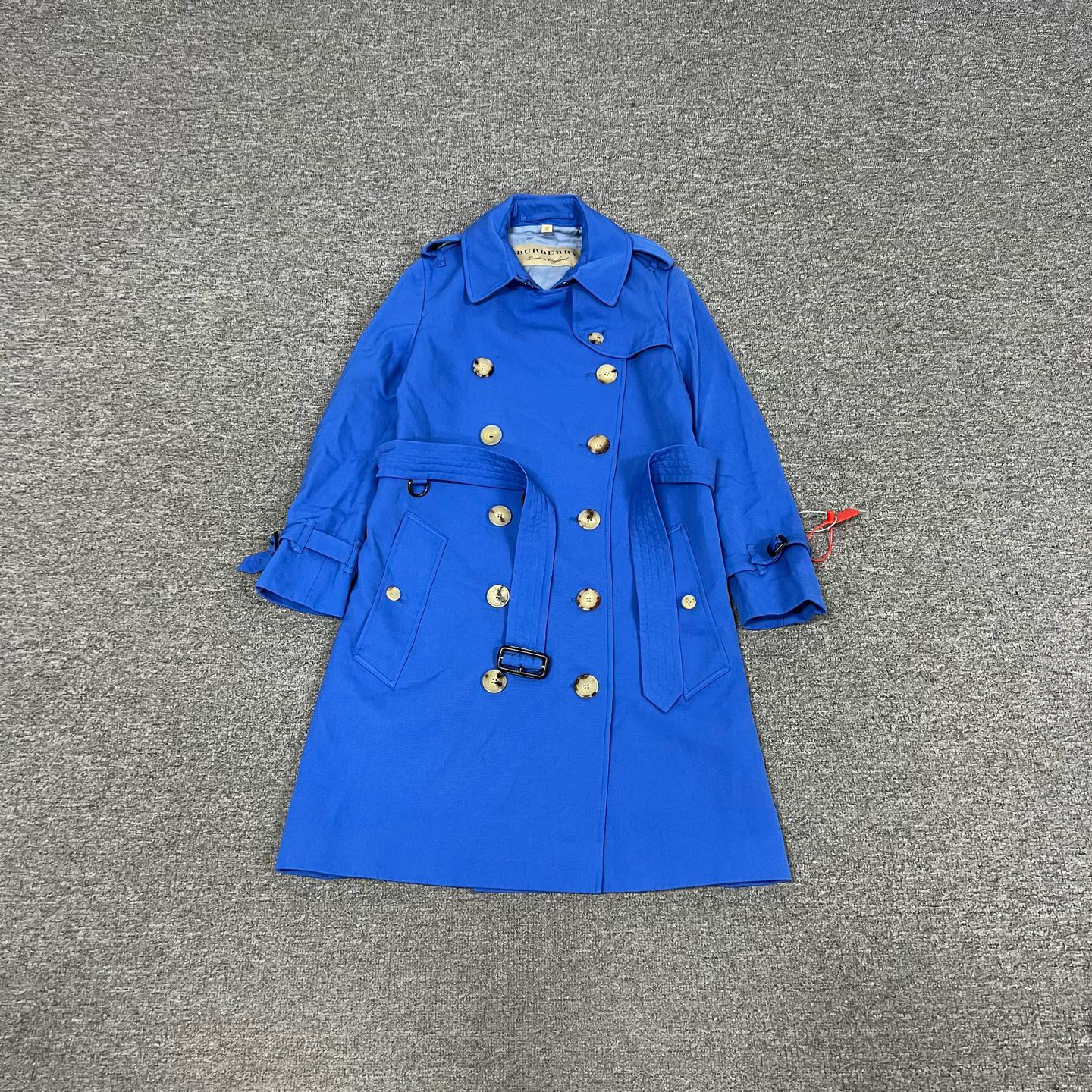 99新 AMIPARIS Burberry 巴宝莉 蓝色 双排扣 风衣 99新 UK2