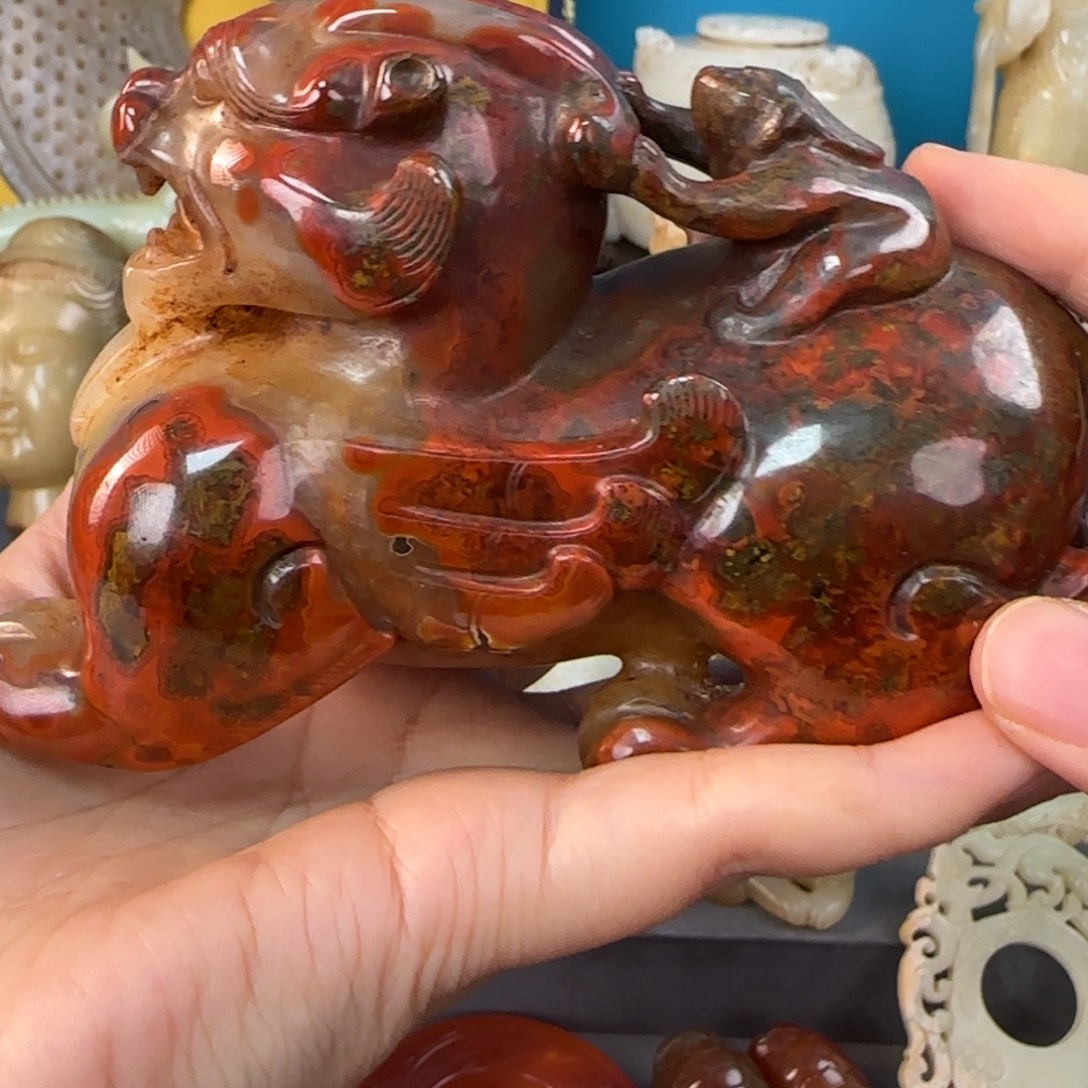 F***y玛瑙/玉髓合金颈饰兽摆件