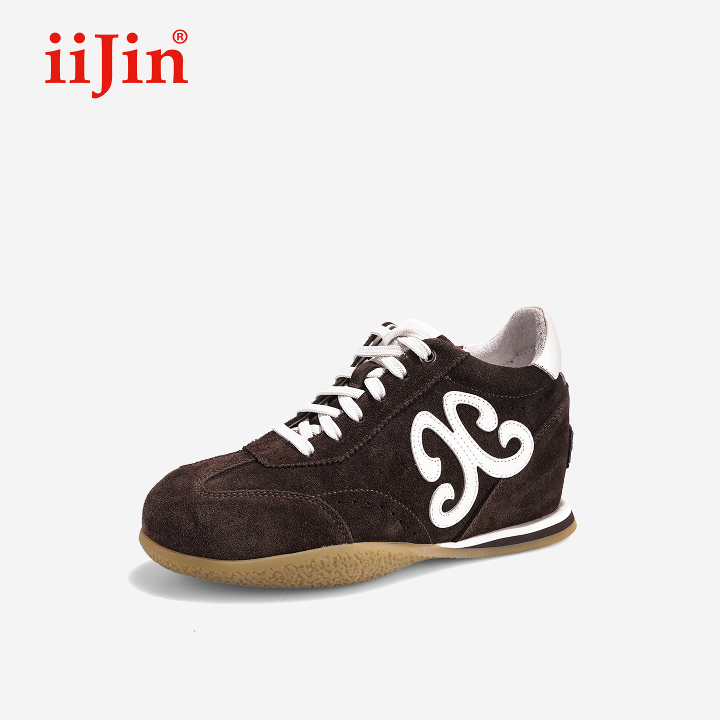 iiJin艾今26春新品7.5cm薄底内增高复古美拉德休闲德训鞋女321QNN