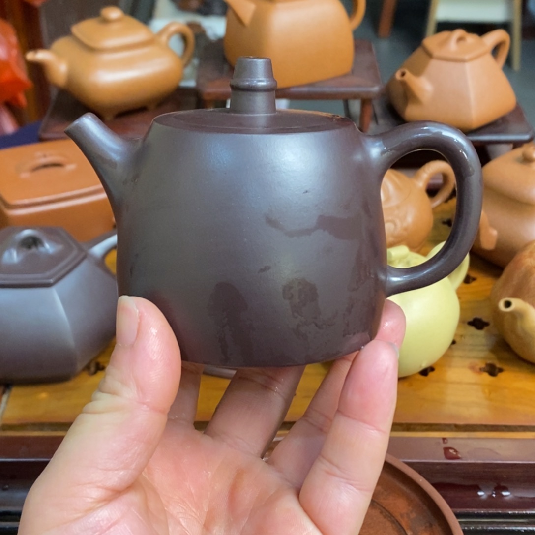 茶壶紫砂紫砂壶深井老紫泥汉铎
