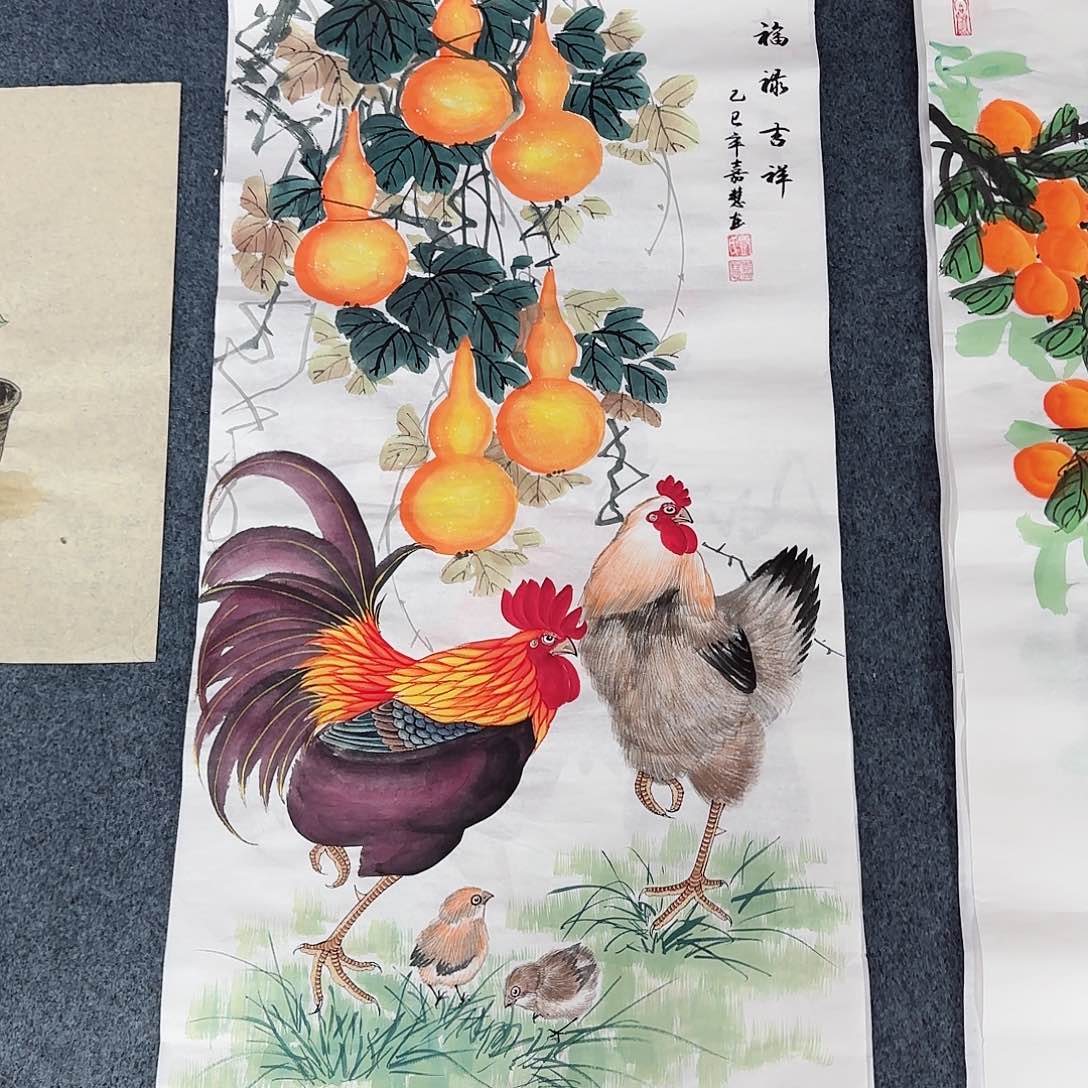 国画尺寸50X100手绘作品 