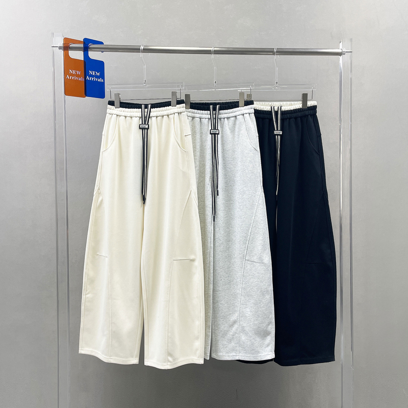 春季新款撞色腰洋气弯刀卫裤女香蕉裤休闲宽松阔腿长裤V8202