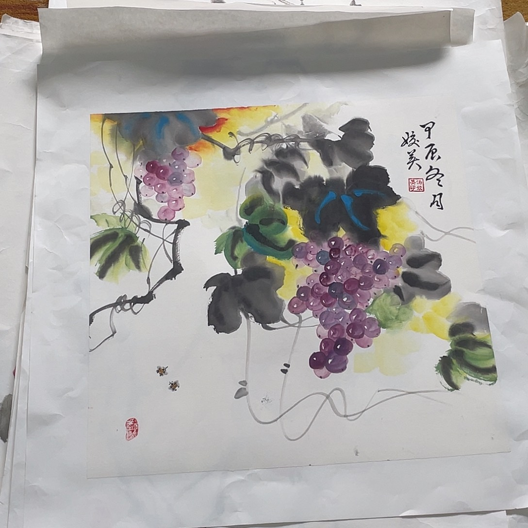 国画山***去绘画作品娇美6张666666
