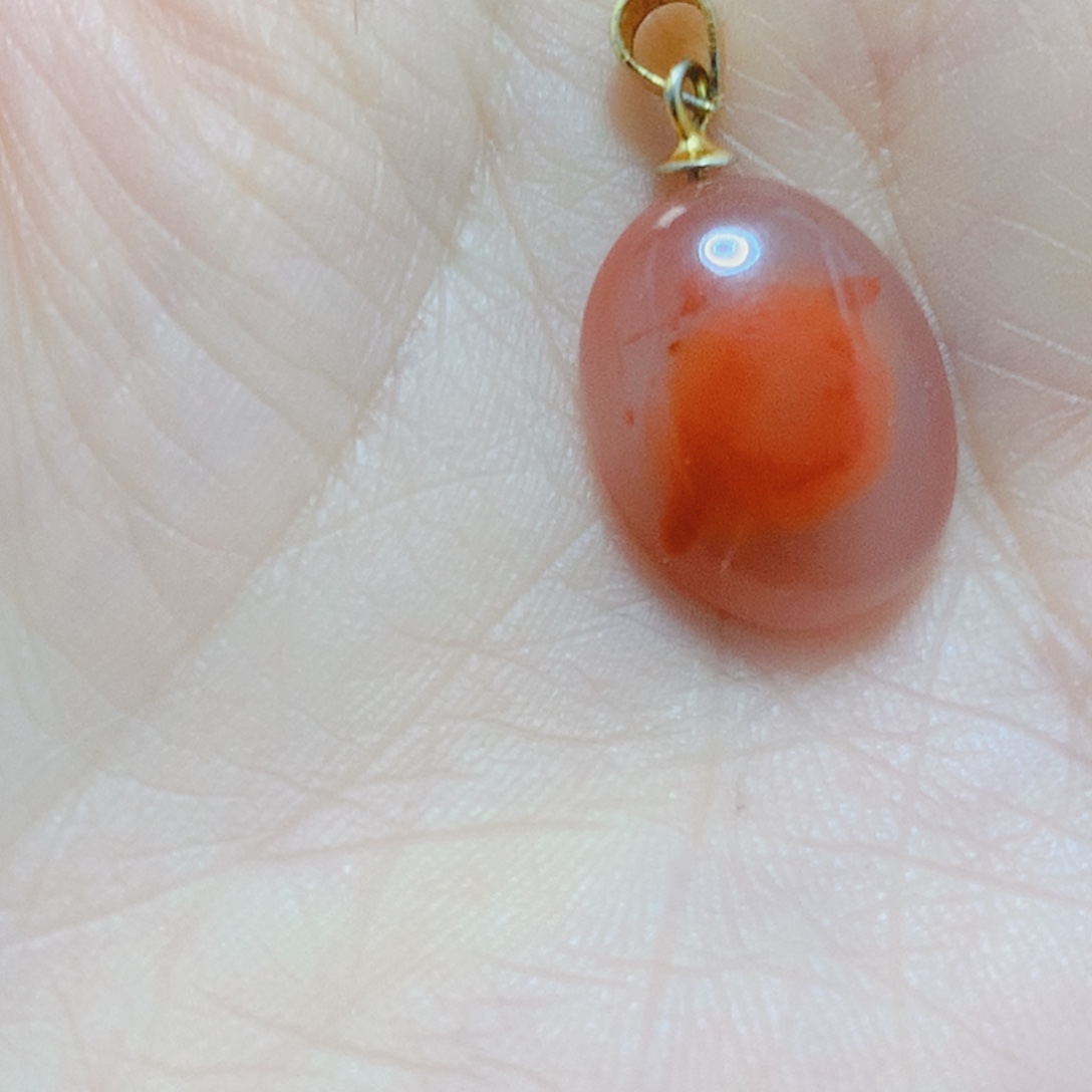 南红玛瑙银S925镶嵌吊坠(不含链)